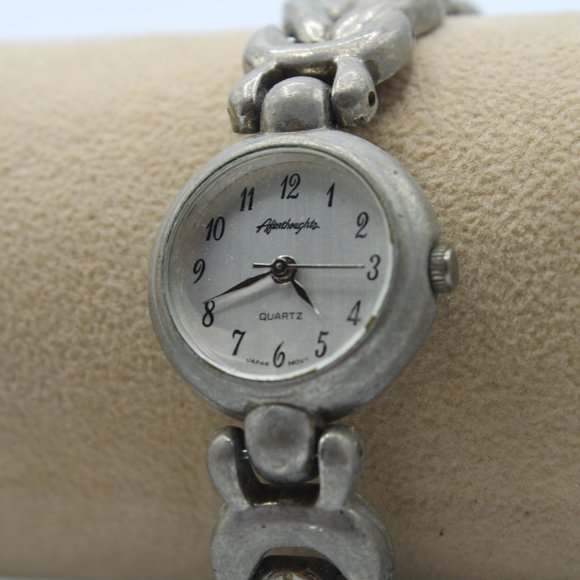 Vintage Afterthoughts Quartz Women’s Casual Classic Silver Tone Watch 90's - Picture 3 of 6